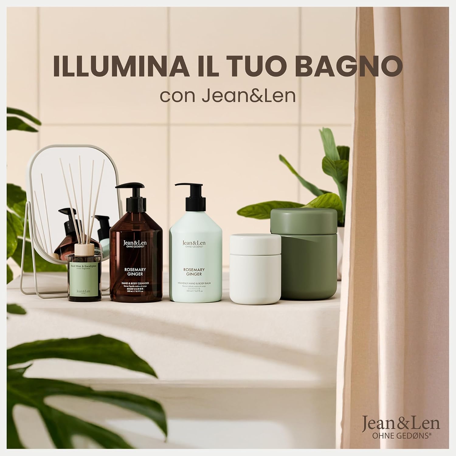 Detalle de Jean & Len Specchio cosmetico in ferro opaco beige, ingrandimento 3x, 20 × 27 cm
