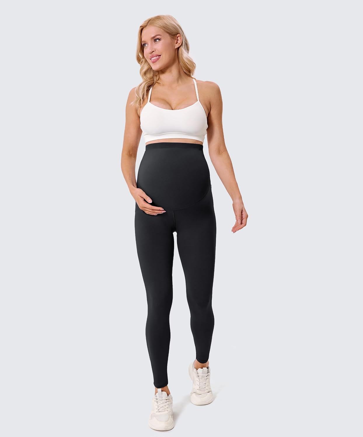 Thumbnail 2 de BAYDI Creamlush Schwangerschaftsleggings mit verstellbarem Bauchbund – High-Waist, blickdichte Umstandsleggings