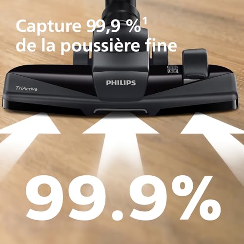 Detalle de PHILIPS PowerPro Compact Série 3000 FC9332/09 — Aspirateur sans Sac 900 W avec Filtre HEPA et brosse TriActive