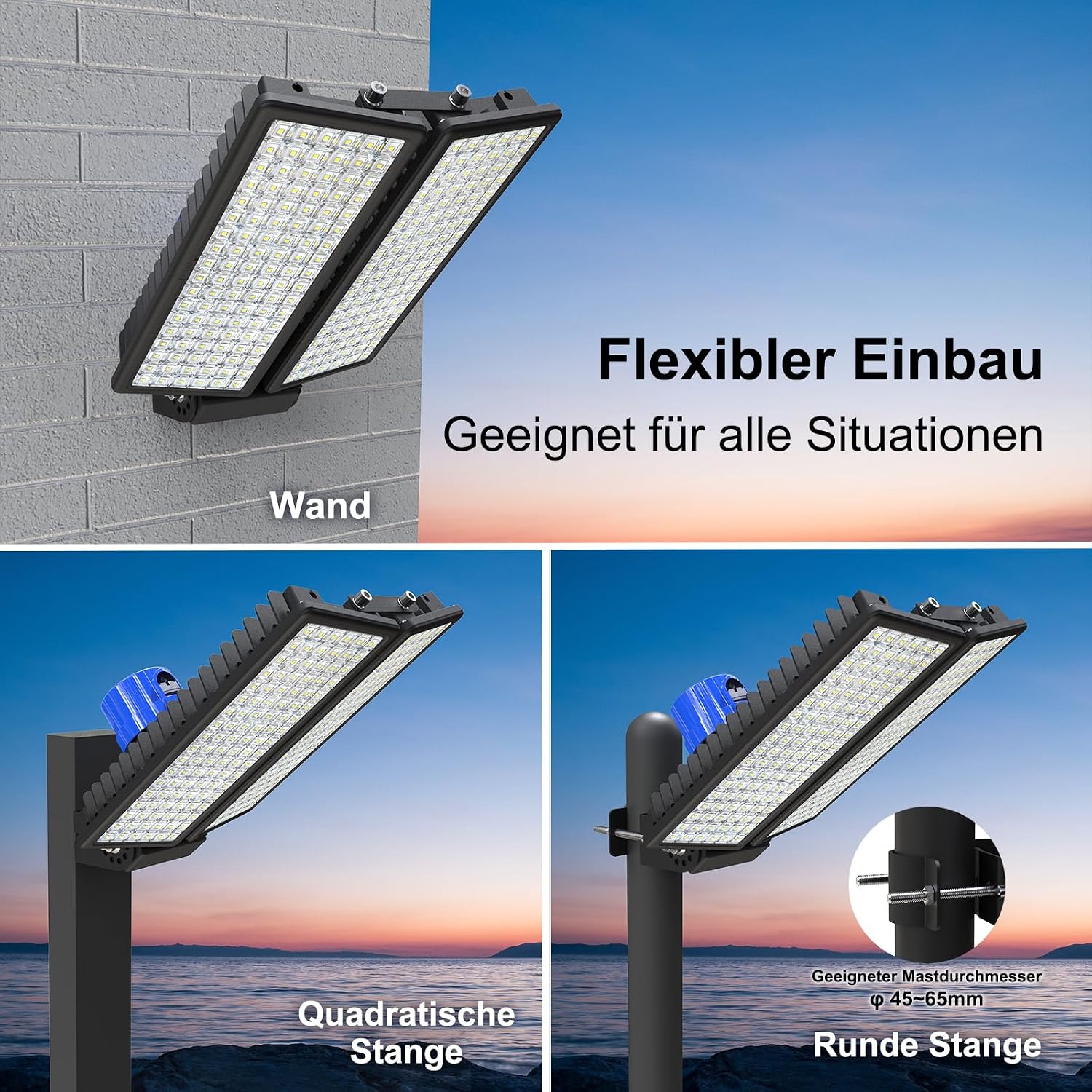 Thumbnail 1 de POWFUL 200W LED Strahler Außen mit Dämmerungssensor – 28.000 lm, IP67, 6500K