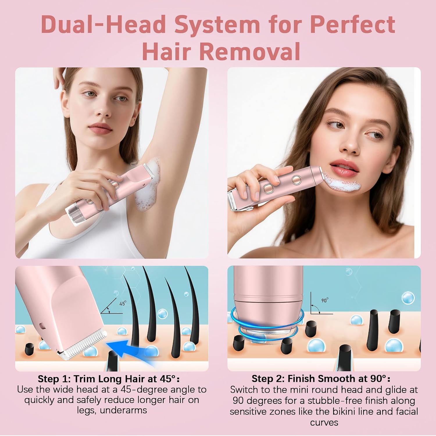 Detalle 2 de 3-in-1 Lady Shaver & Bikini Trimmer USB-C rechargeable for women 🪒