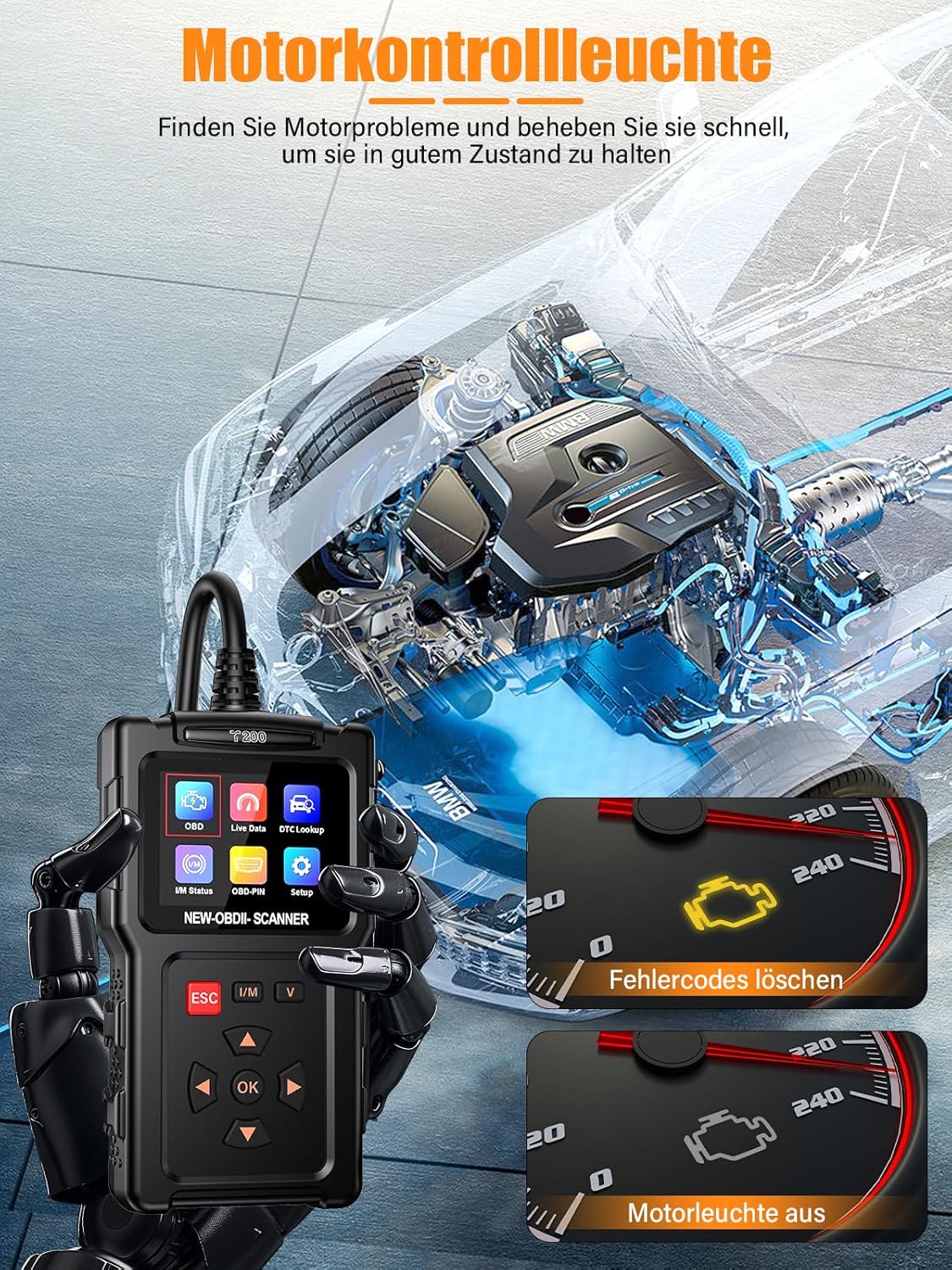 Detalle 2 de OBD2 Diagnosegerät T200 2,4" Bildschirm