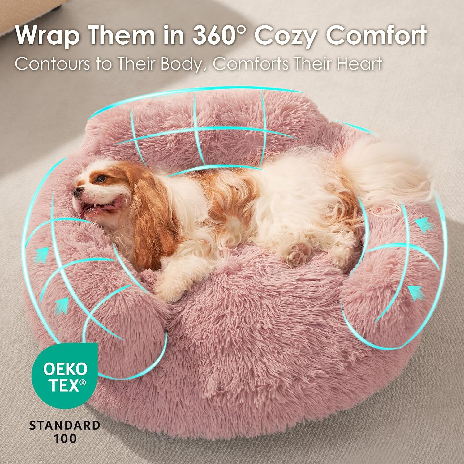 Detalle 2 de EHEYCIGA Donut Dog Bed, 20-Inch