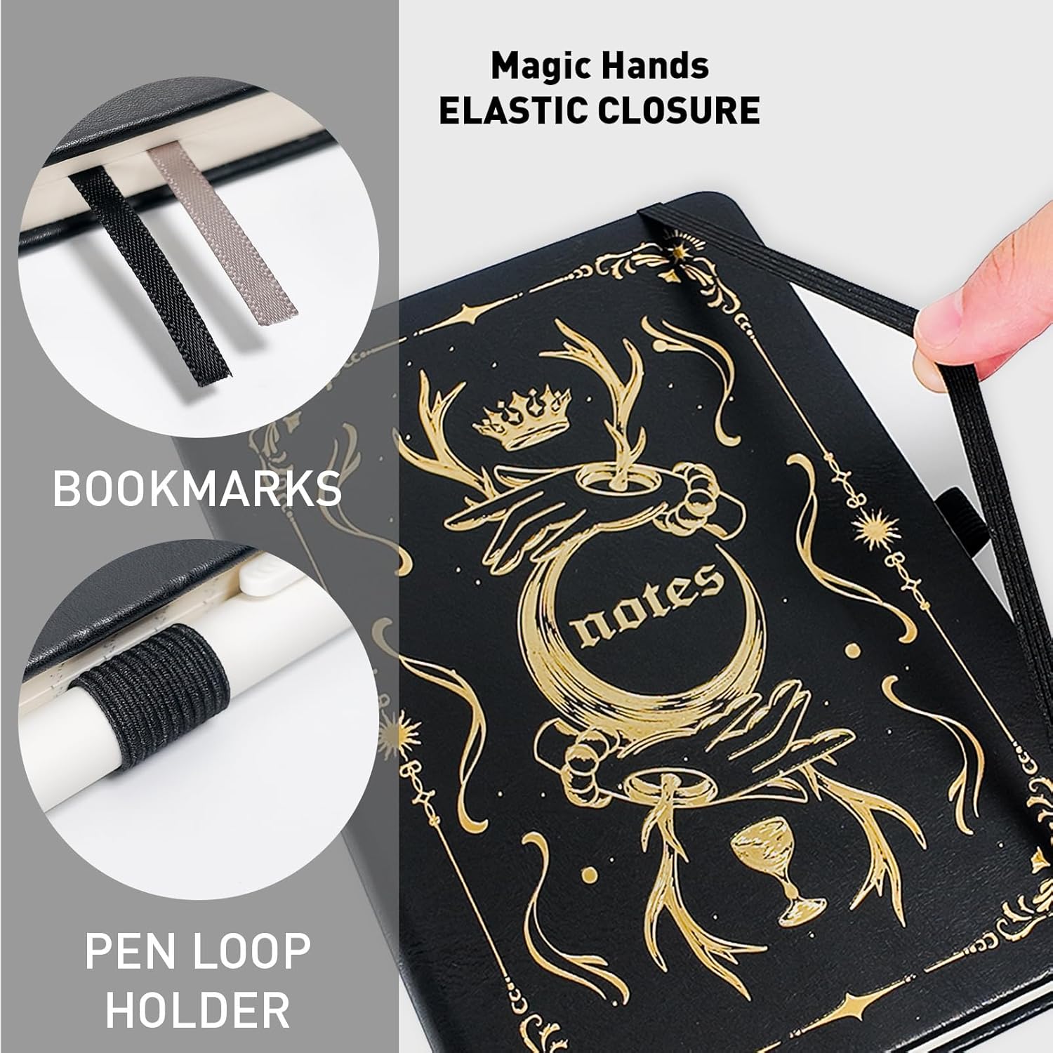 Thumbnail 6 de XLOXFU Lined Notebook A5 Journal with Tarot-Infused PU Leather Cover