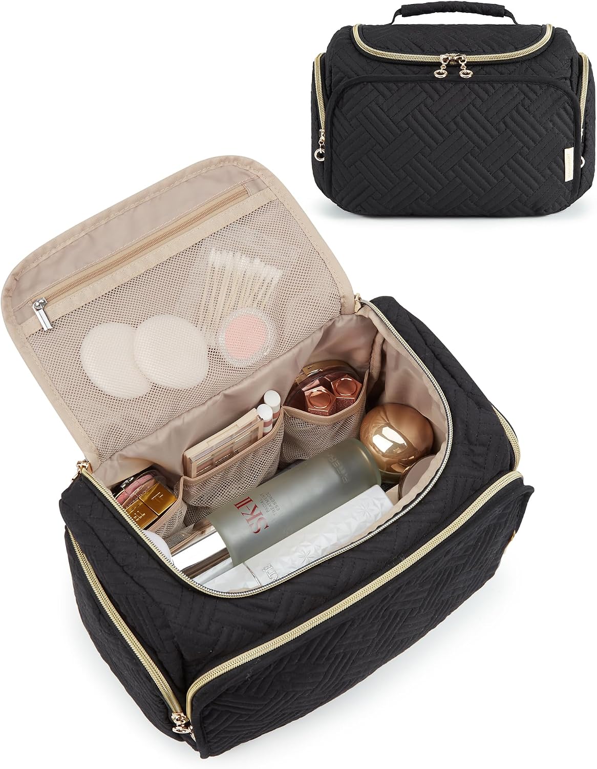 Thumbnail 5 de BAGSMART Beauty case da viaggio grande: organizer robusto e pratico per cosmetici e articoli da toeletta