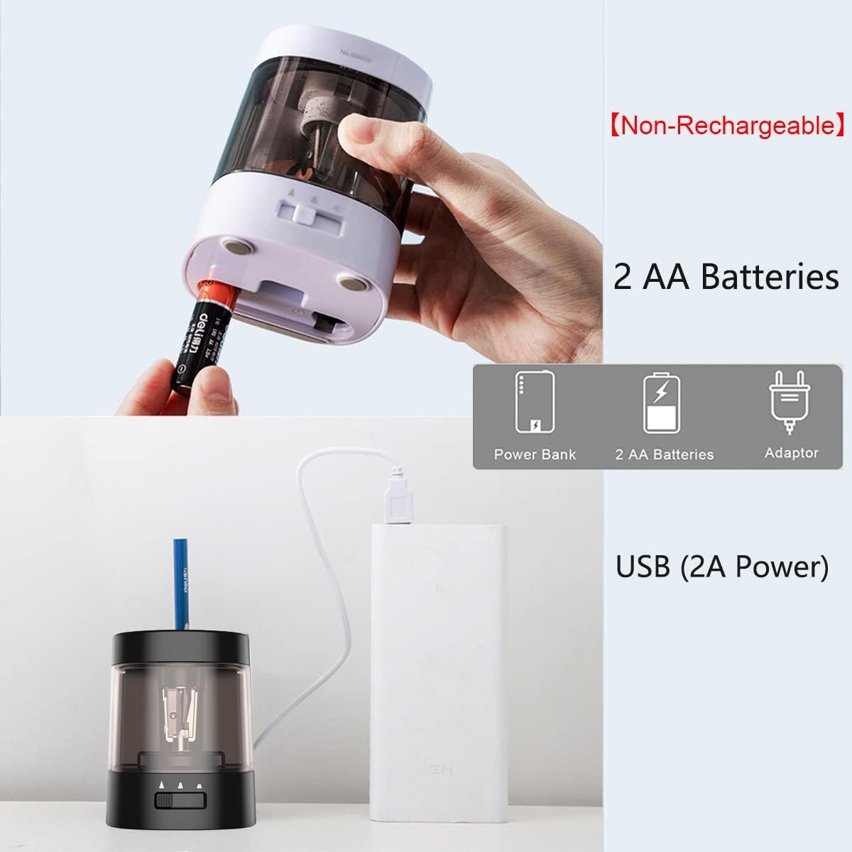 Thumbnail 1 de Electric Pencil Sharpener 3‑setting, 6–8mm ✏