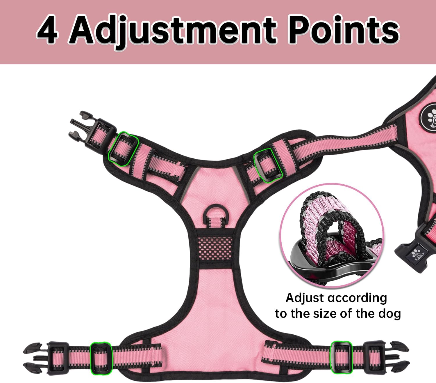 Thumbnail 2 de NESTROAD Small Pink Dog Vest Harness S