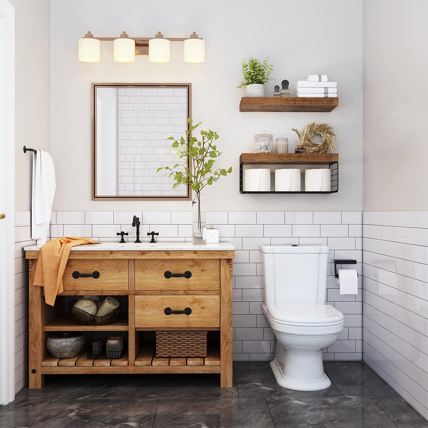Detalle de QEEIG Bathroom Shelves, 15.7-Inch