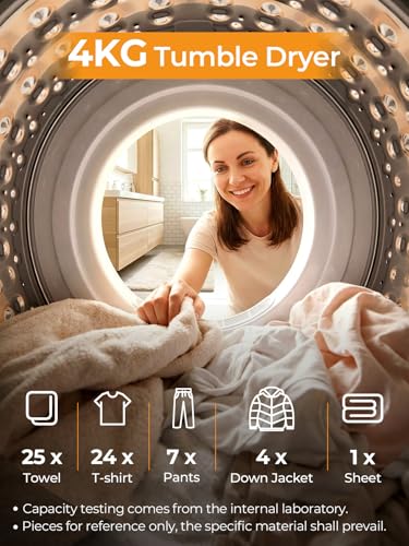 Thumbnail 6 de FOHERE 4KG Vented Tumble Dryer: Compact 1200W Front-Load, Smart Drying for Small Spaces