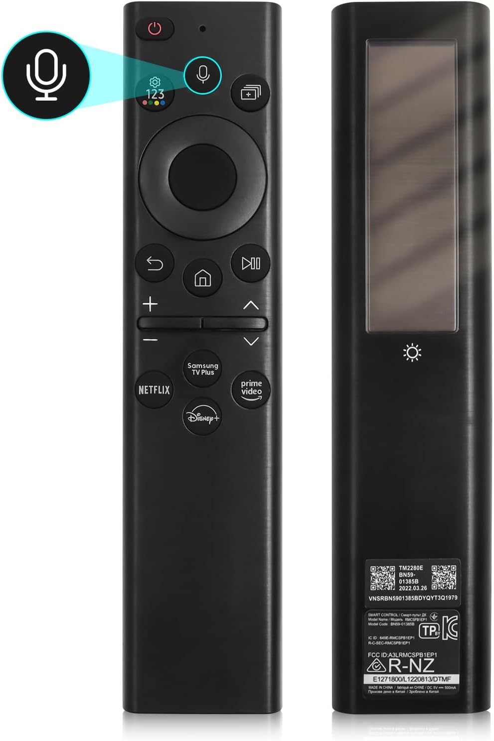 Detalle de ExploreHome BN59-01391A Solar Voice Remote Control Replacement for Samsung Neo QLED 8K HDR Smart TVs