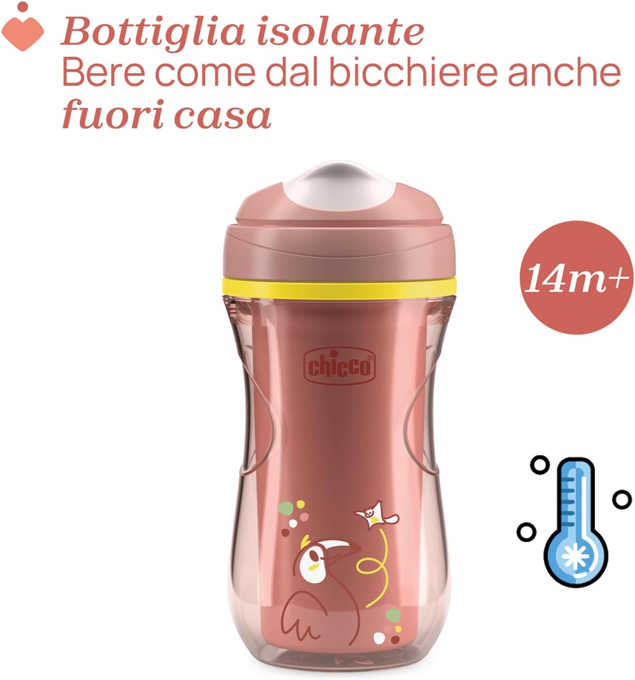 Detalle de Chicco Active Cup Bicchiere Antigoccia 266 ml Rosa – 14+ mesi