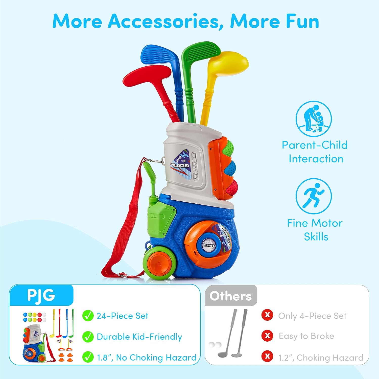 Thumbnail 1 de PJG Toddler Golf Set 4 Clubs 10 Balls