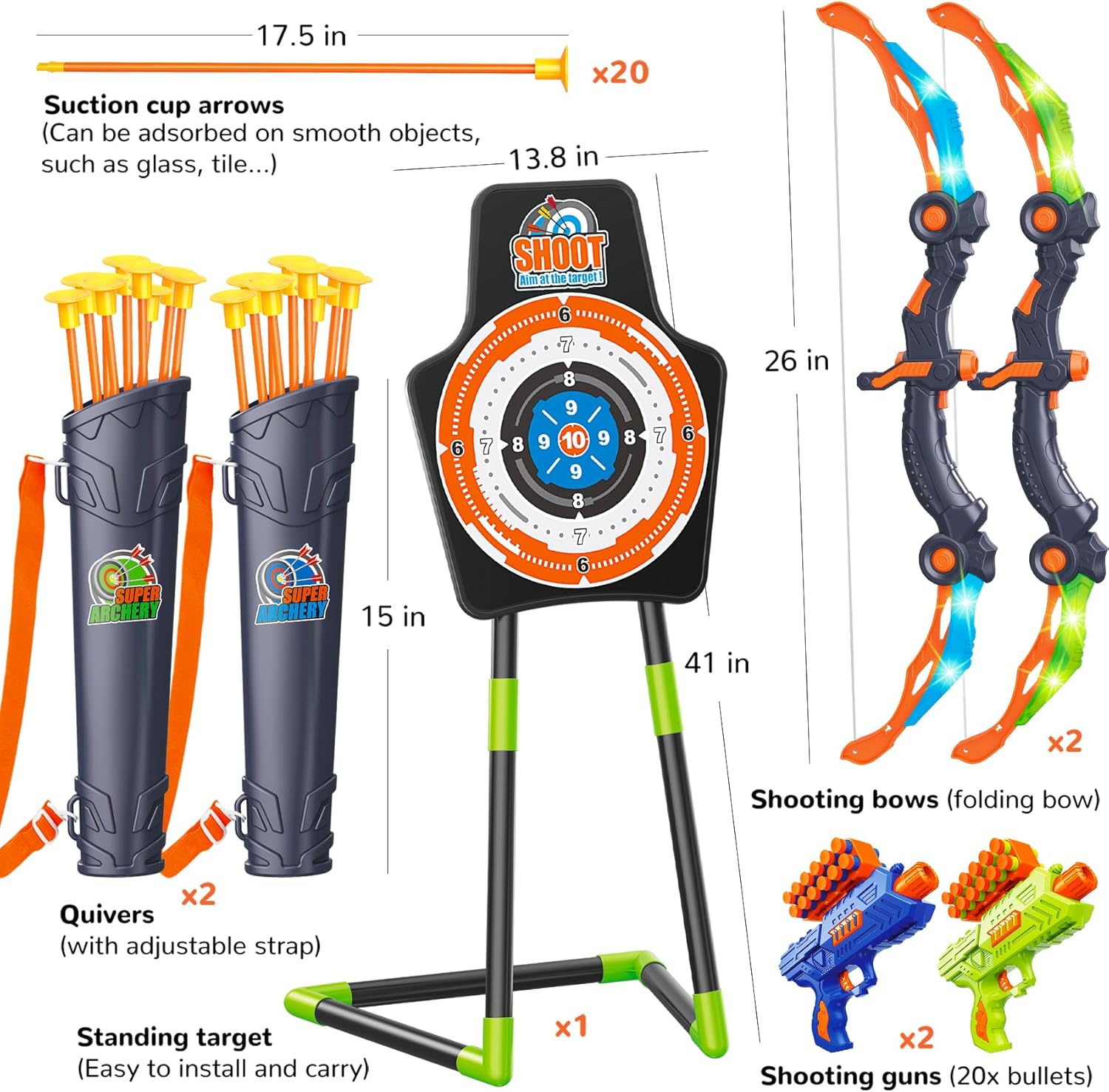 Thumbnail 6 de GMAOPHY 2-Pack Bow and Arrow Toy 🏹