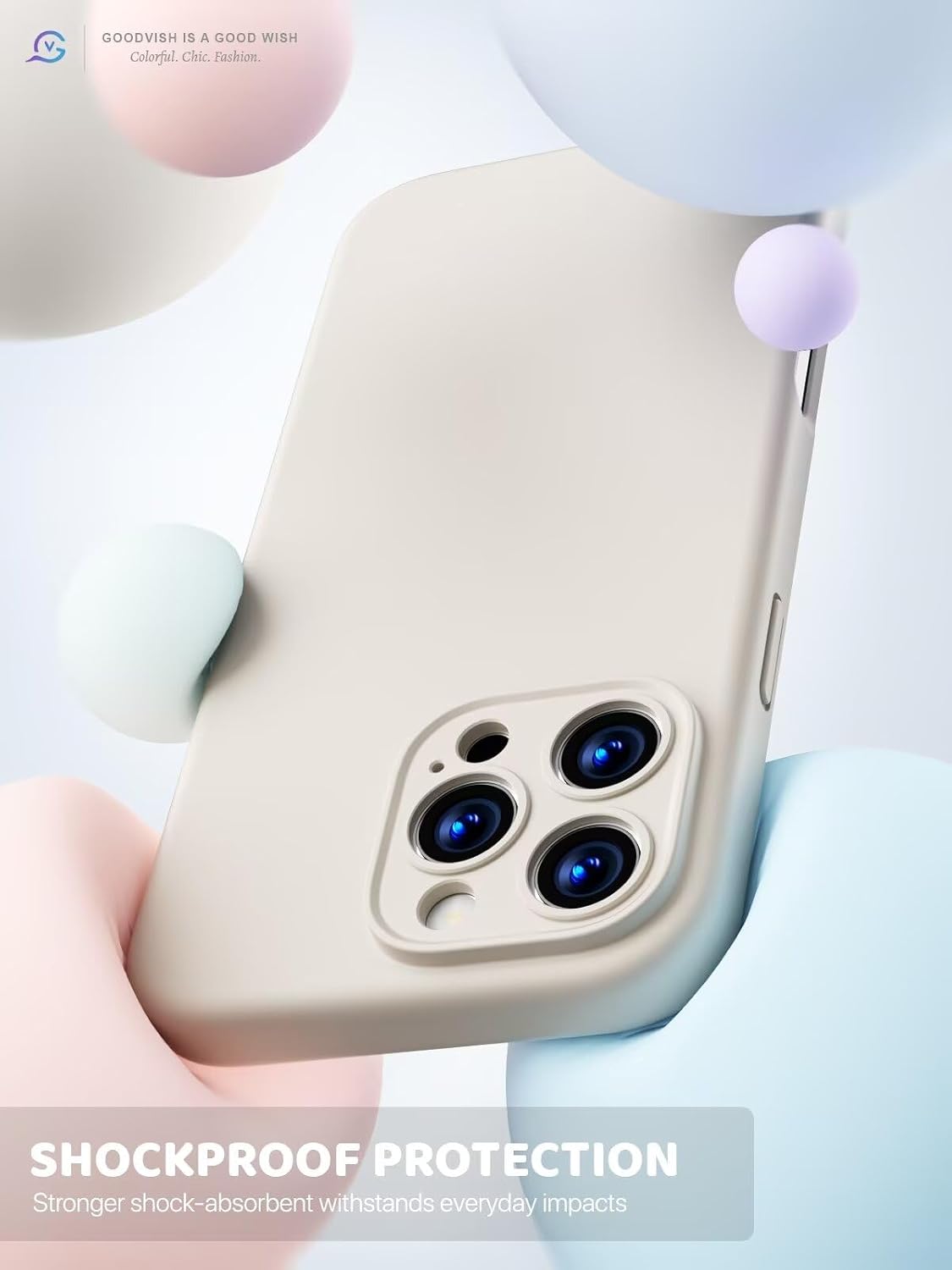 Thumbnail 3 de GOODVISH Funda iPhone 16 Pro 3 en 1 Gris Marmol