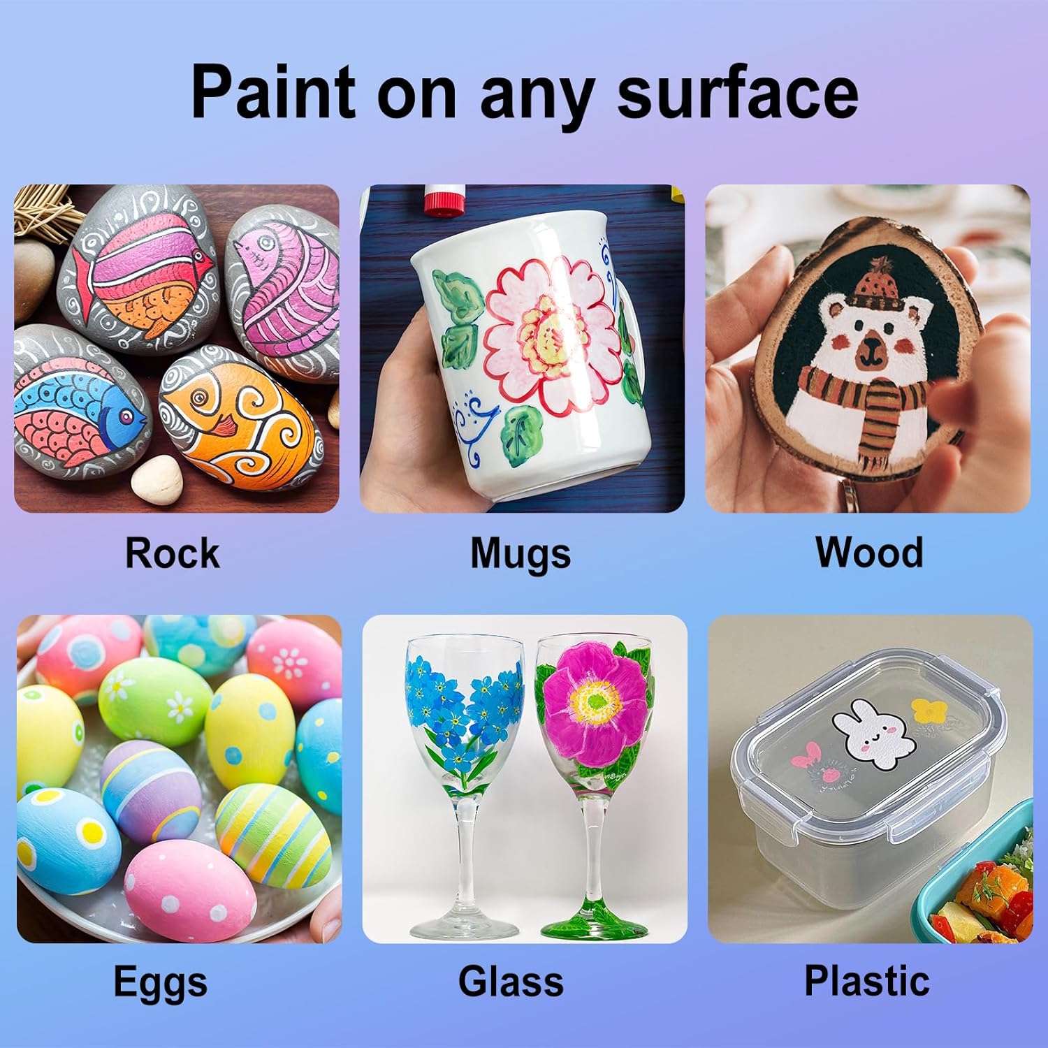 Thumbnail 2 de STATIONERY ISLAND Feutre Acrylique – Ensemble 36 couleurs, double pointe (fine et pinceau) pour roche, tissu, bois, verre et papier