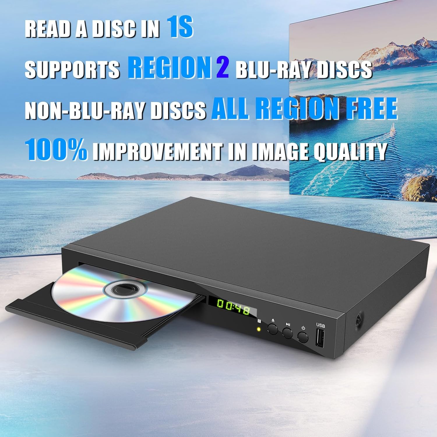 Thumbnail 1 de Kompakter HD Blu-ray Player von Jovell – Region B/2, 1080p, HDMI-Ausgang