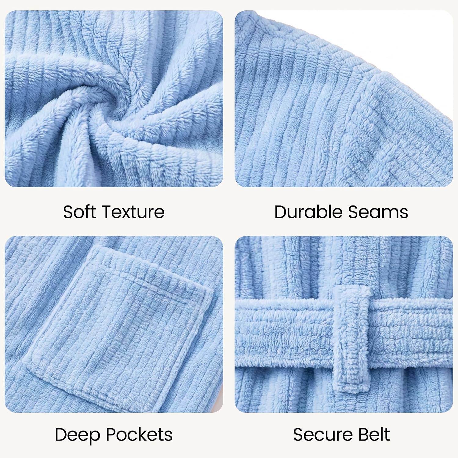 Detalle 2 de PJGGZ Hooded Bathrobe for Women, Long Towel Robe, Quick-Drying and Warm