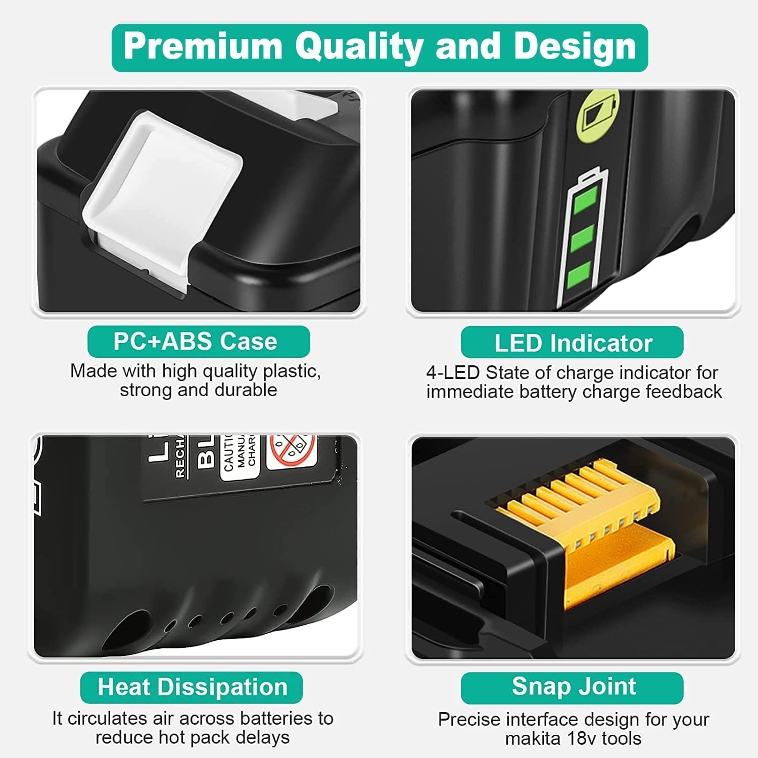 Detalle 2 de 2 x 5.0Ah Replacement Battery for Makita 18V