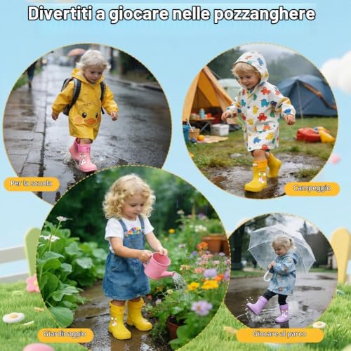 Thumbnail 6 de Aomig stivaletti da pioggia per bambini EU 24-25 in PVC, unicorno viola