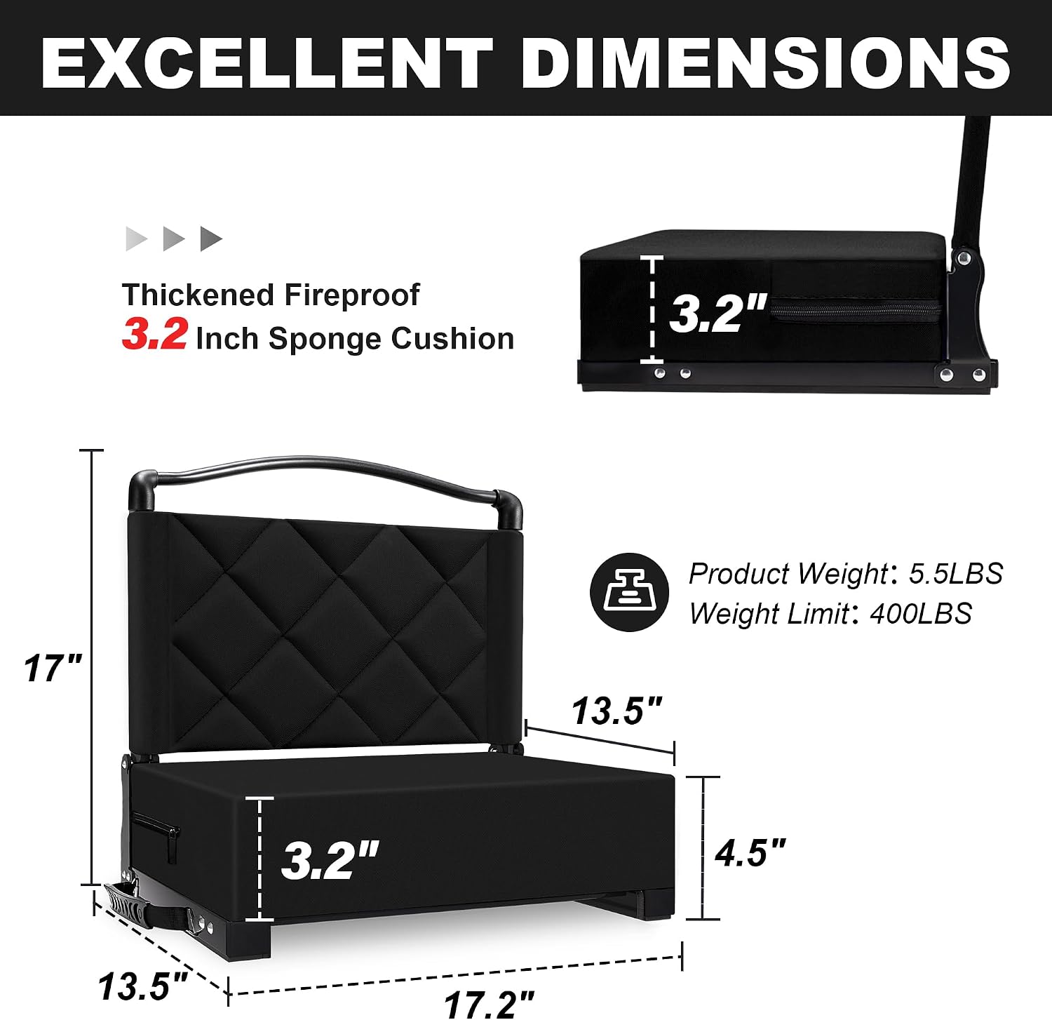 Detalle de Kaganoon Stadium Seats 400 lbs support