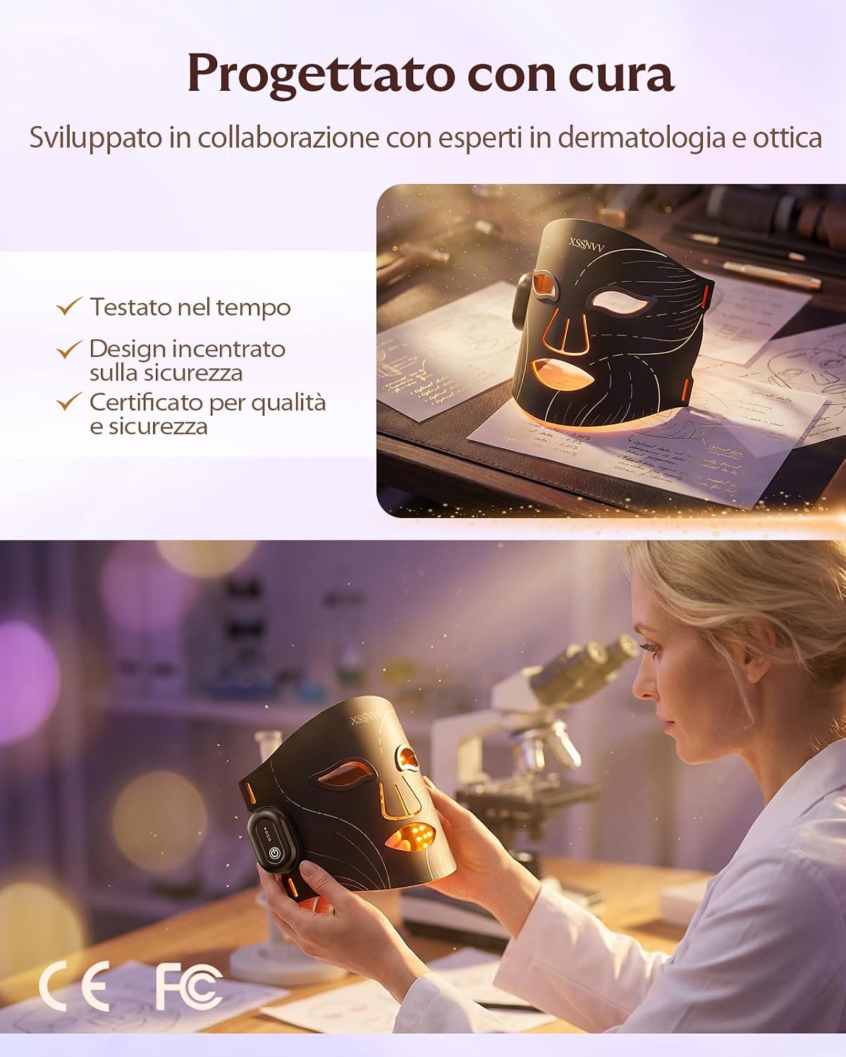 Thumbnail 6 de XSSNVV Maschera LED Viso con Luce Rossa e 272 LED Infrarossi NVV03 – Maschera Facciale Multicolore, Wireless e Ricaricabile