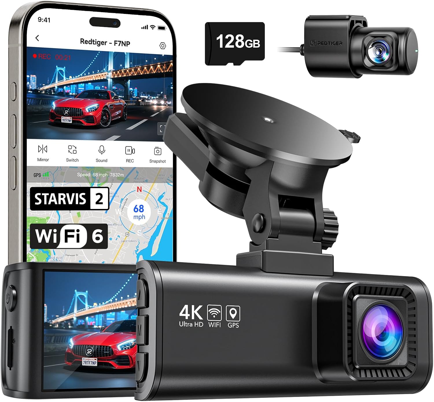 Detalle de REDTIGER F7N Plus dashcam 4K