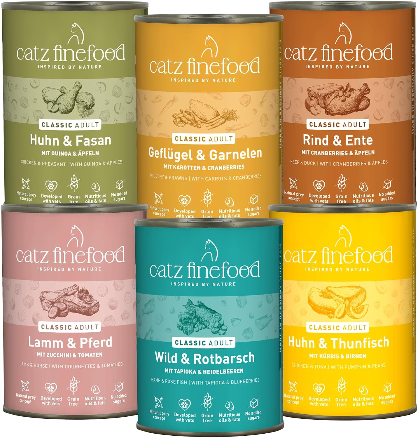 Thumbnail 6 de catz finefood Classic Collection – mokra karma dla kotów, 6 smaków, 6 × 800 g