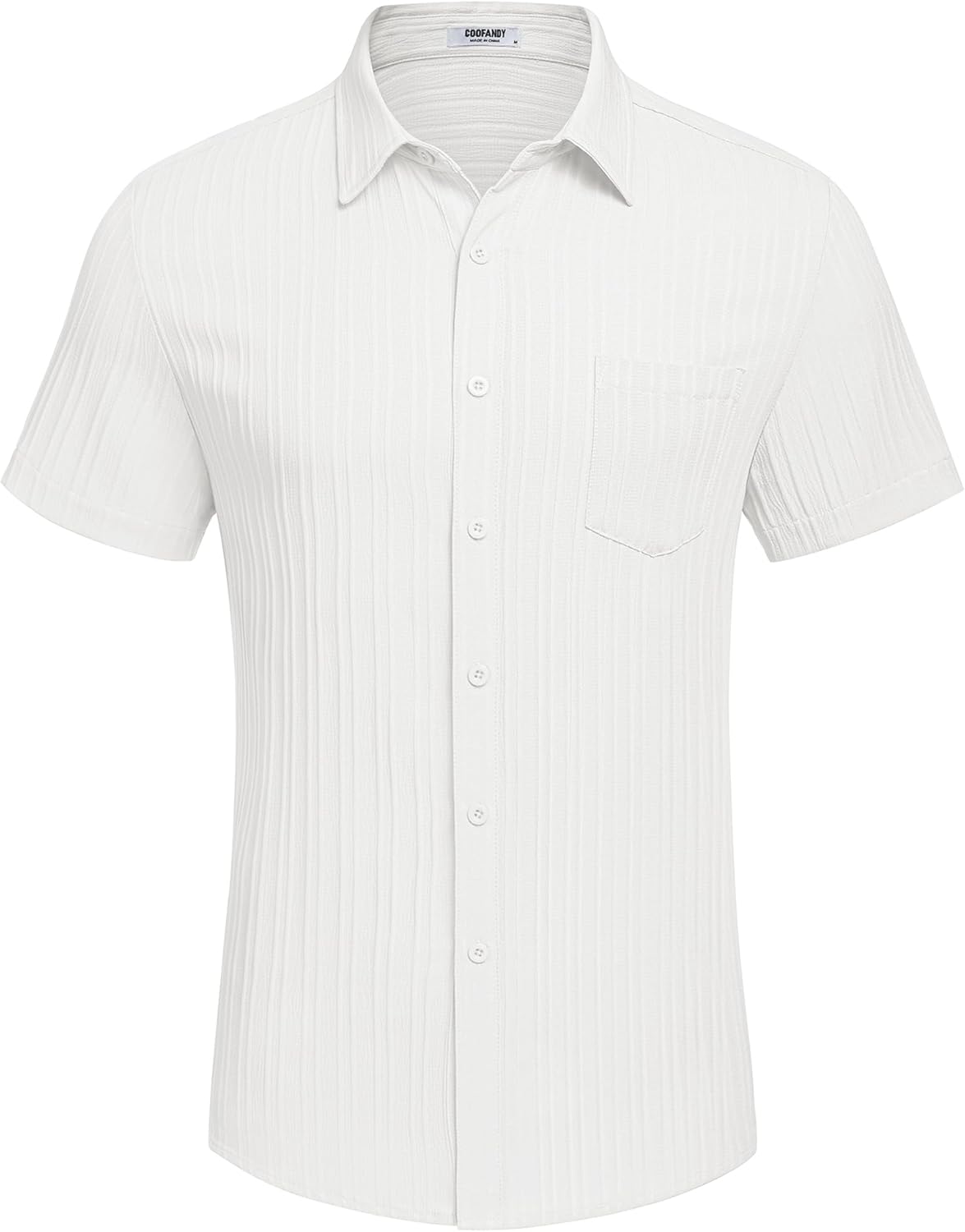 Thumbnail 3 de COOFANDY Men’s Casual Button Down Short Sleeve Textured Summer Beach Shirt with Pocket