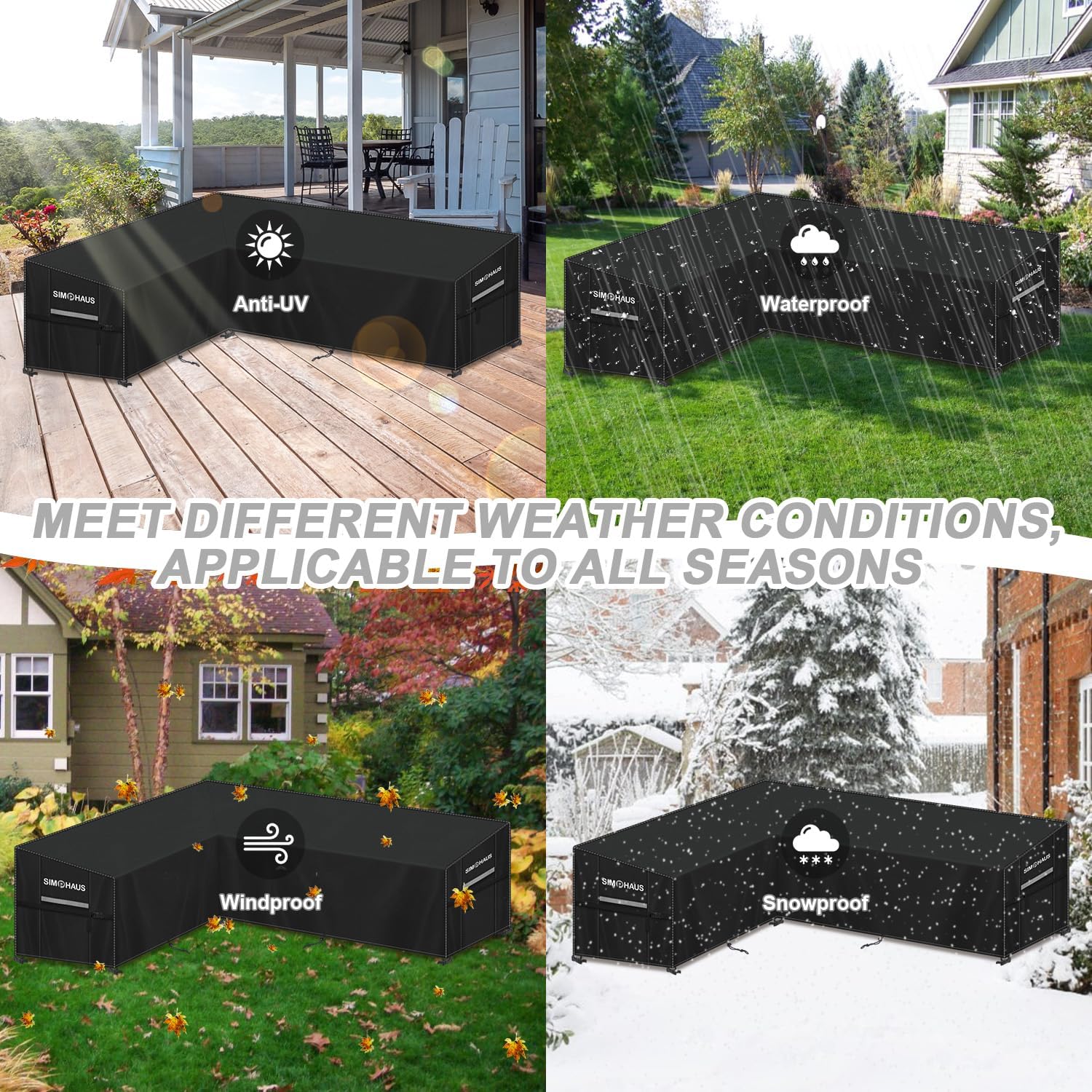 Thumbnail 6 de SIMPHAUS L Shaped Garden Furniture Cover
