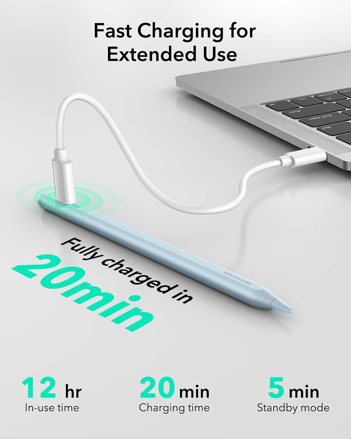 Detalle de ESR Geo Digital iPad Pencil – Find My compatible, with handy shortcuts and tilt sensitivity