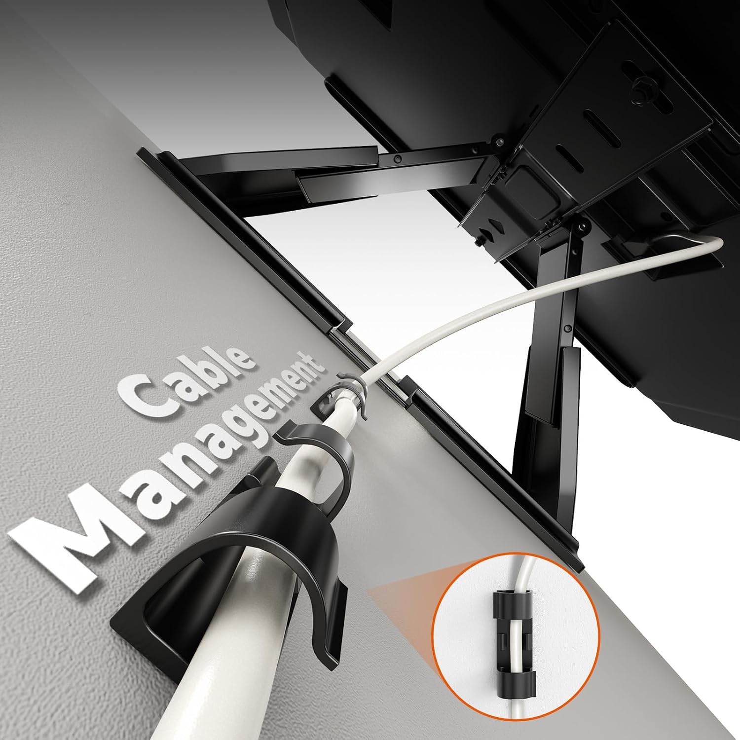 Detalle de TV-Wandhalterung 43–90 Zoll, bis 50 kg – Ultra-Slim, schwenk- und neigbar, 1,96 cm Wandabstand, VESA bis 600×400 mm