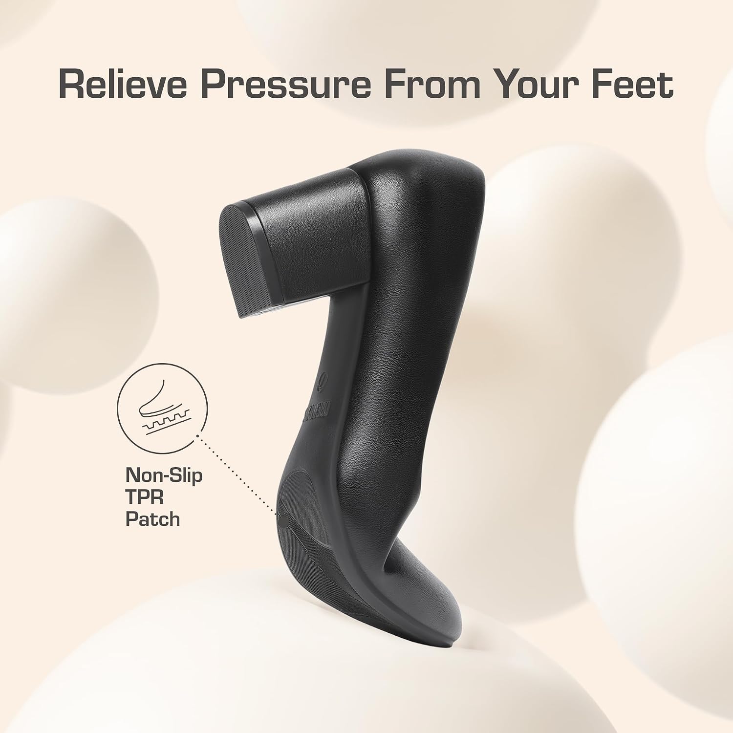 Detalle 2 de DREAM PAIRS Women's Pumps: Low Chunky Block Heel Dress Shoes with 3D Massage Insole