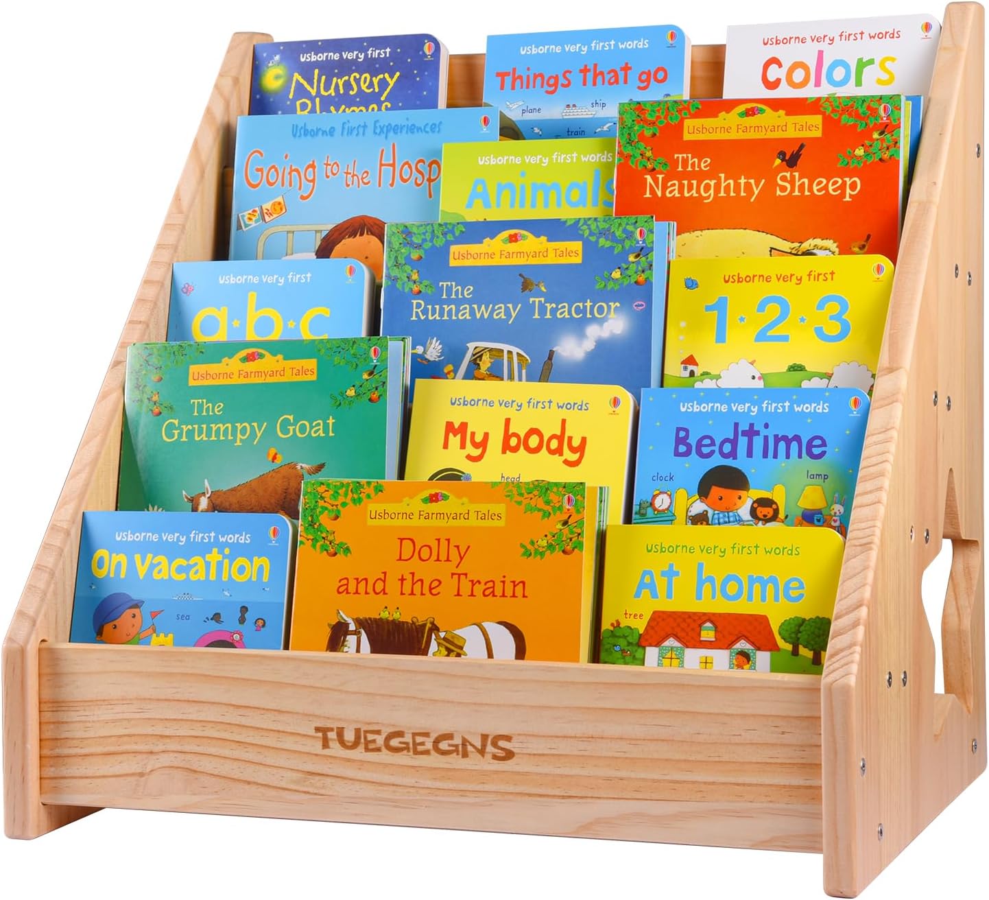 Detalle de TUEGEGNS A Toddler Bookshelf in Varnished Wood, 28D x 42W x 40H cm