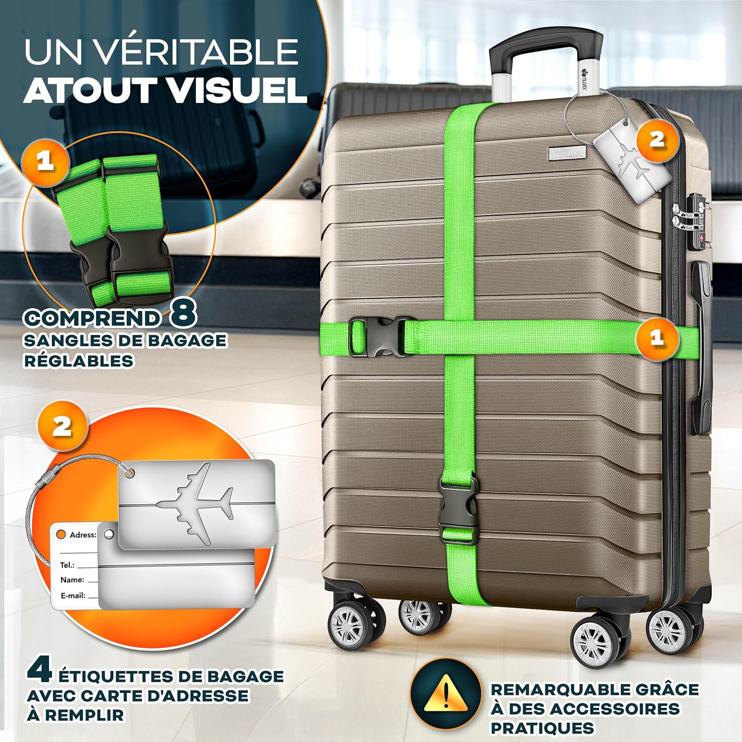Detalle 2 de tillvex Set valises S‑M‑L‑XL avec accessoires
