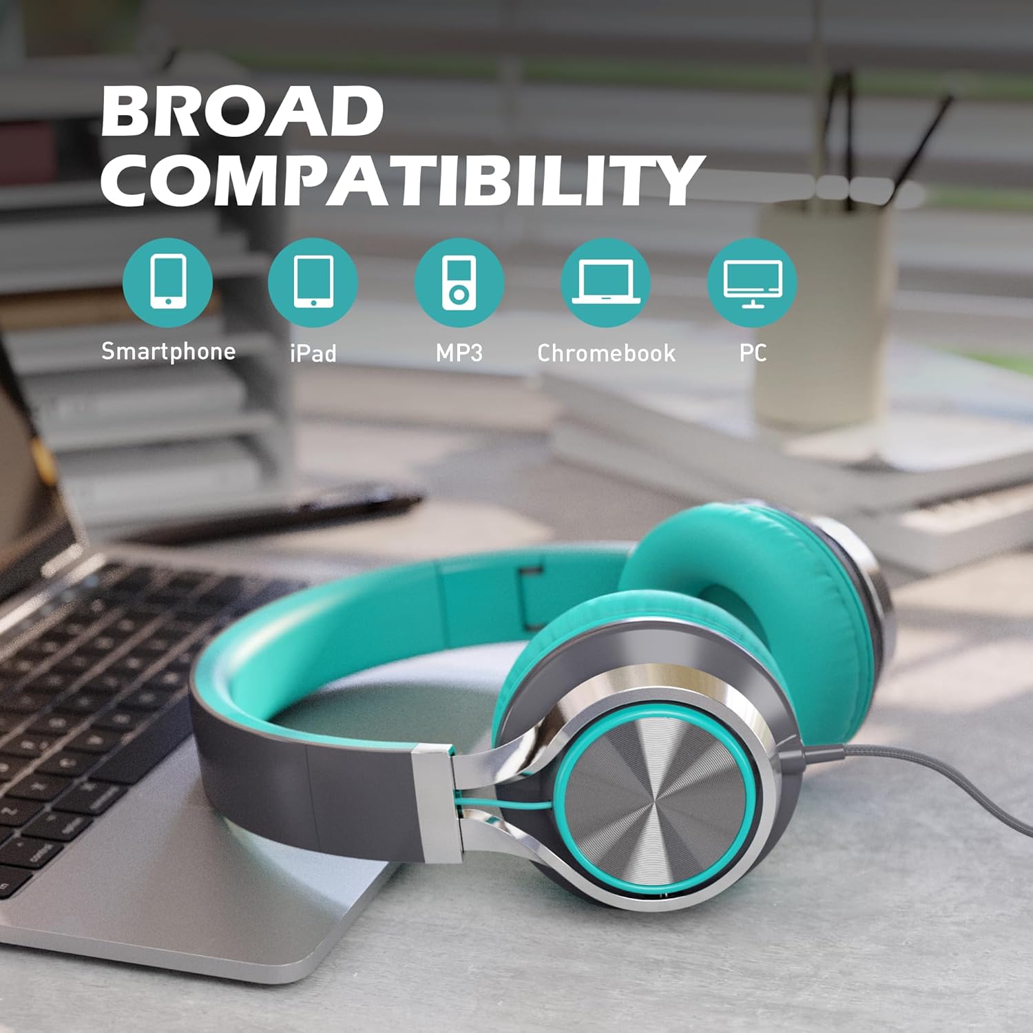 Thumbnail 5 de Ailihen C8 Headphones with Mic and Volume Control for Smartphones