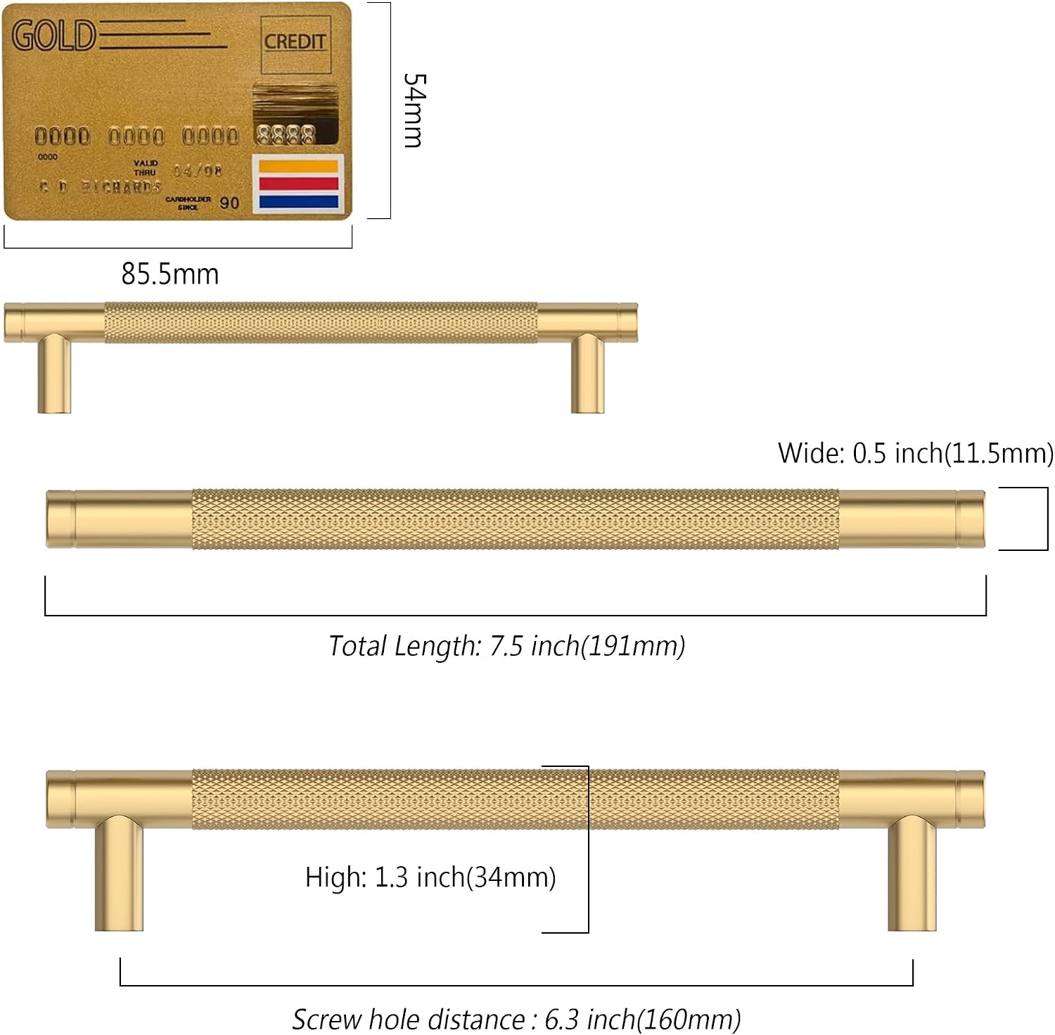 Detalle de Amerdeco 10 Pack Champagne Bronze Cabinet Pulls (6.3 Inch / 160mm) AM003
