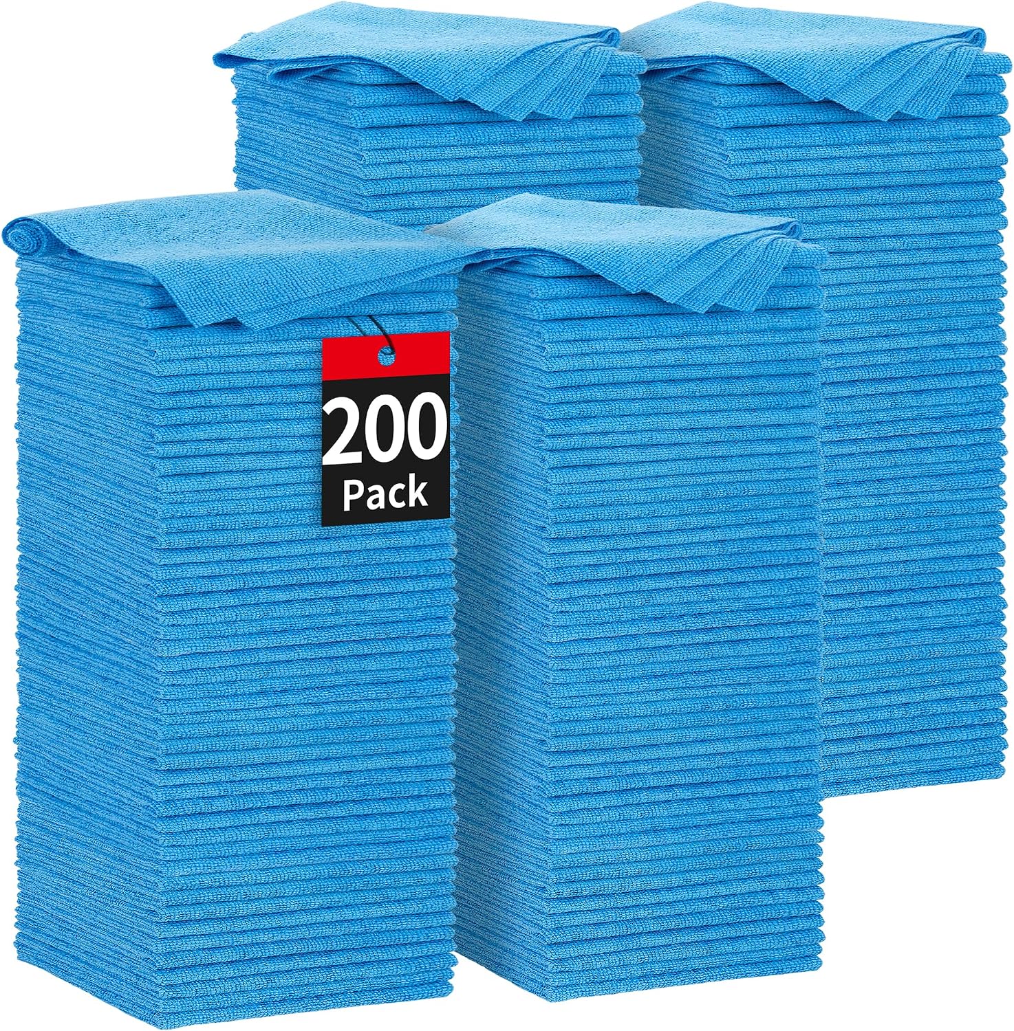 Detalle de HOMERHYME HR25Y200PC-BU Microfiber Cleaning Cloths, 200-Pack, Blue