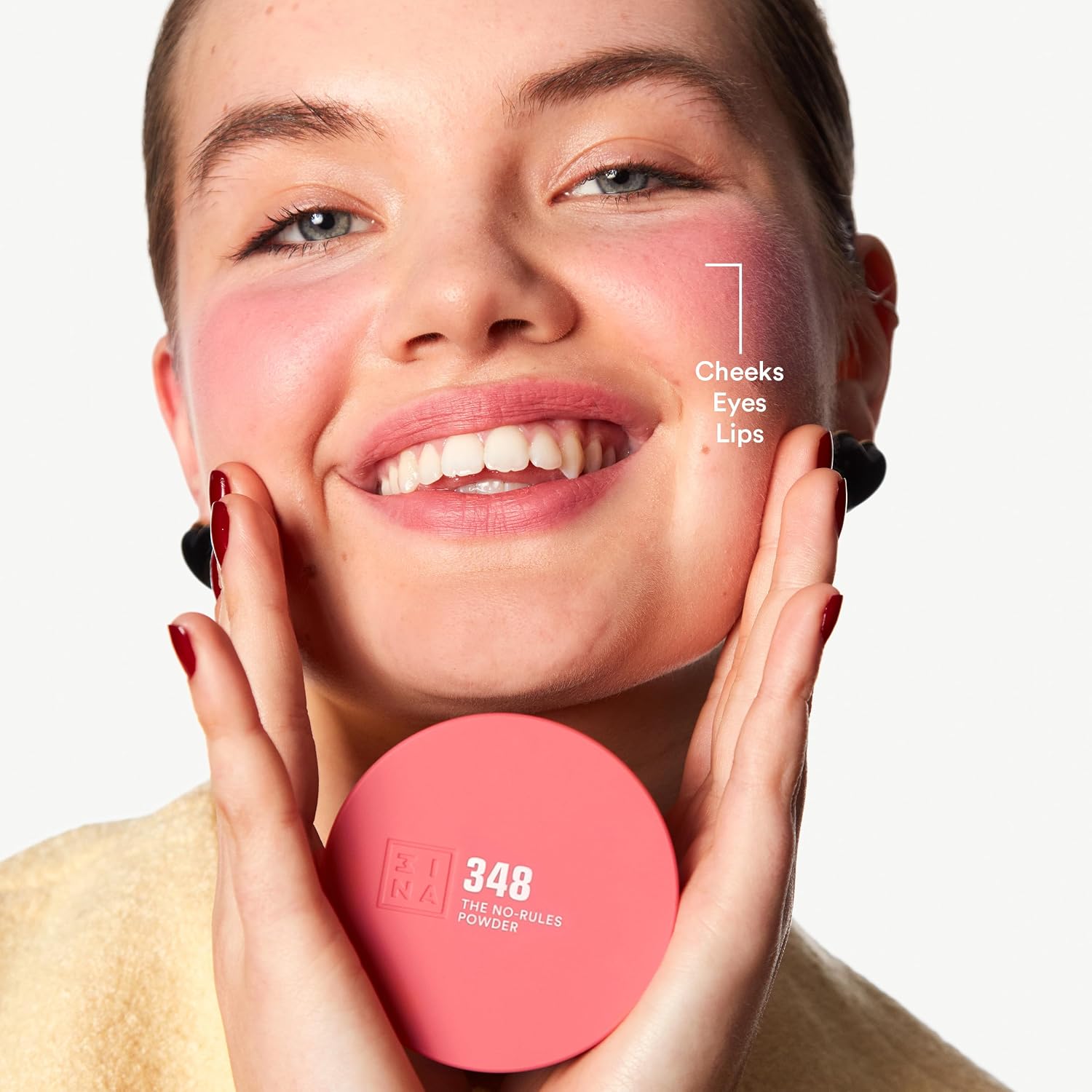 Detalle de 3INA MAKEUP The No-Rules Powder 348 - Rosa chiaro | Polvere 3 in 1 per occhi, labbra e viso
