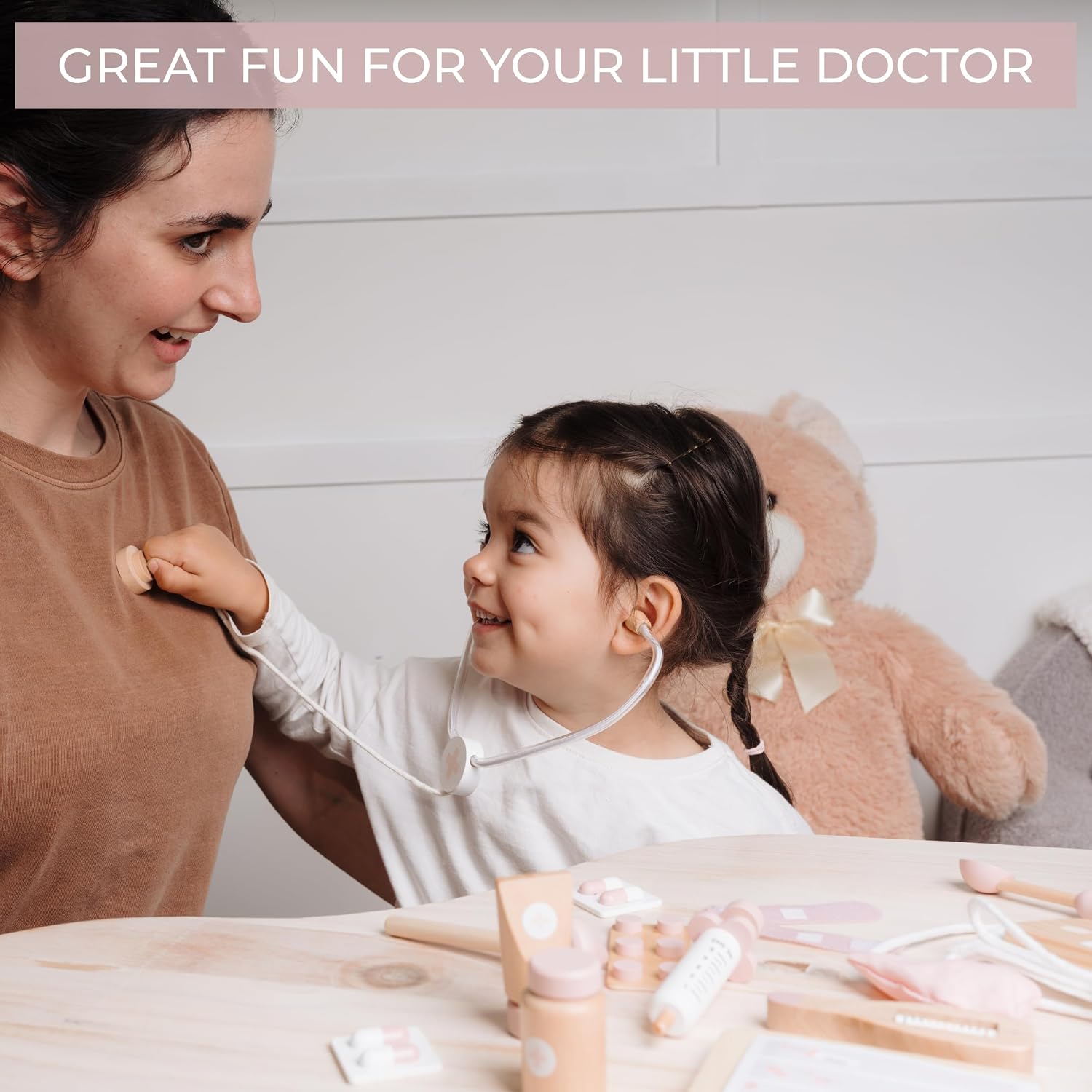 Thumbnail 2 de Wooden Doctor Play Set Complete Pretend Medical Kit