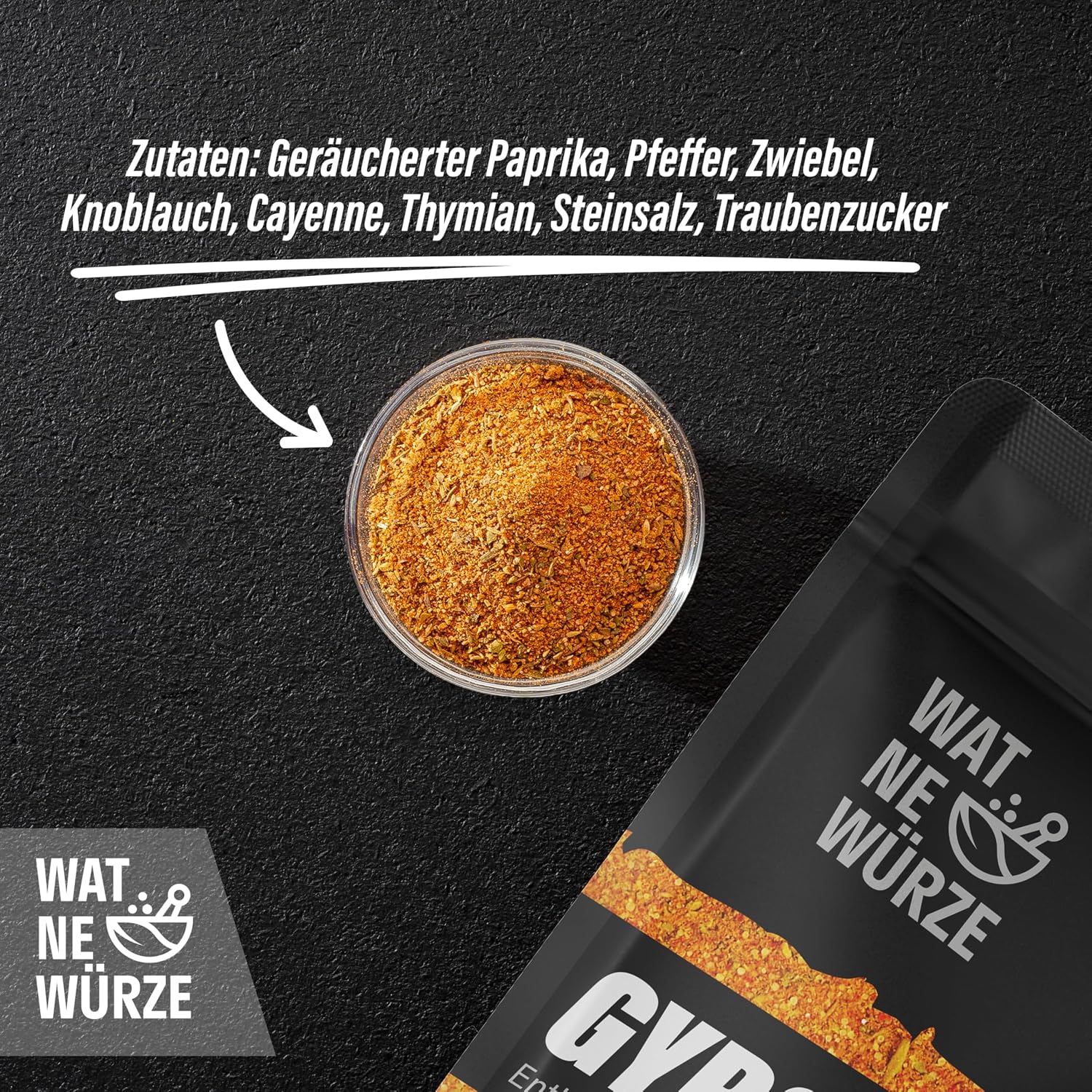 Detalle de WAT NE WÜRZE Gyrosgewürz 250 g – Griechische Gewürze für Gyros, Souvlaki, Döner und mehr