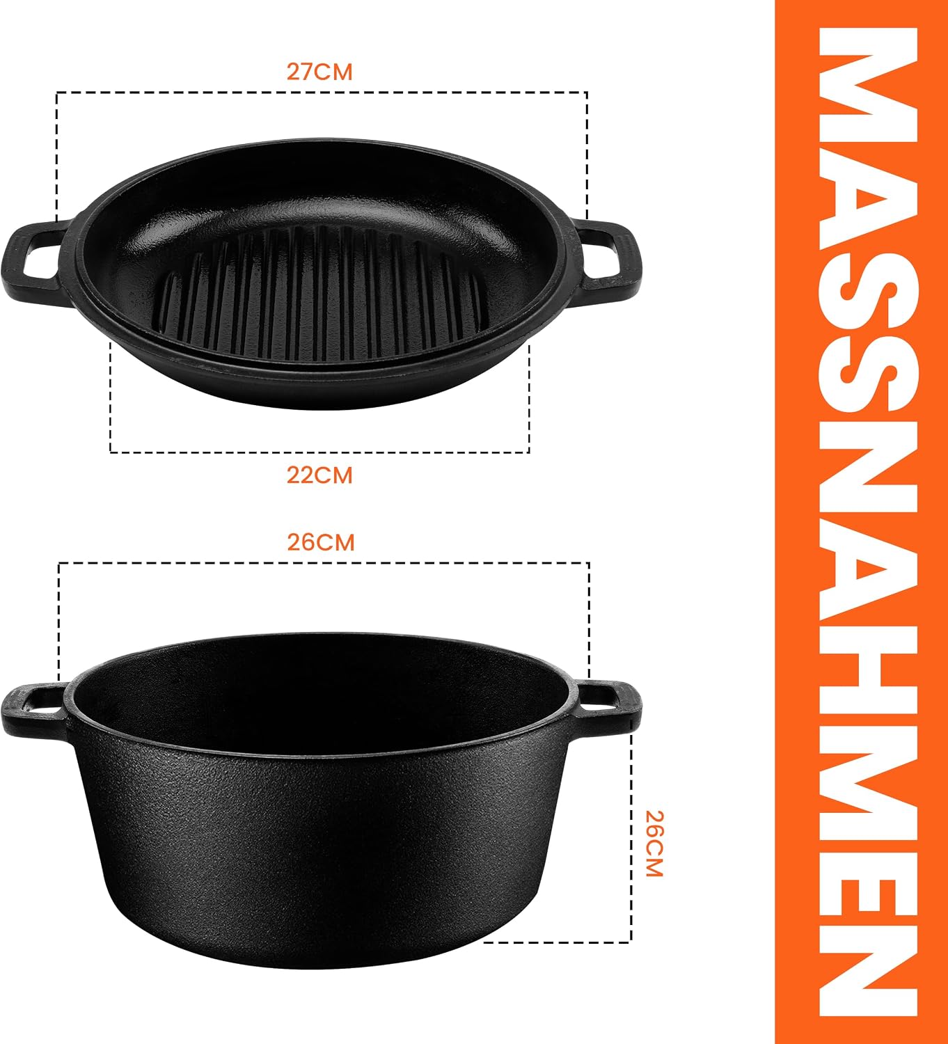 Detalle 2 de KICHLY Dutch Oven 4,7 Liter aus Gusseisen