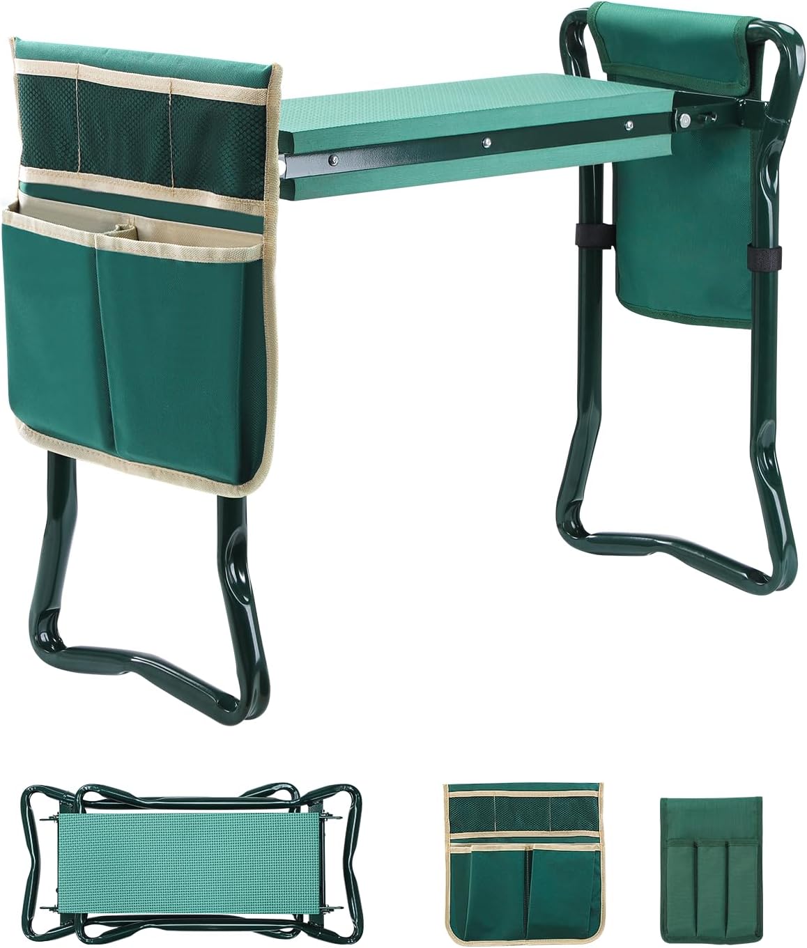 Ohuhu Inginocchiatoio da Giardino e Sedile 2-in-1: seduta comoda, pratiche tasche e comfort EVA