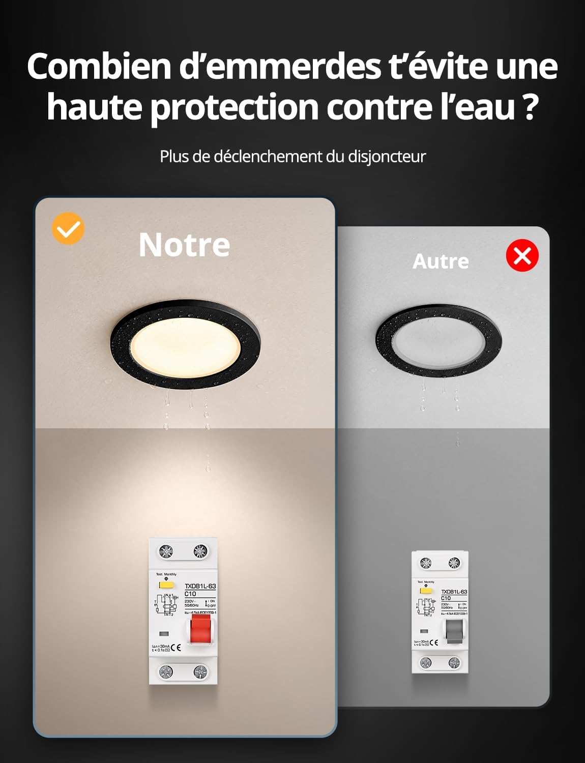 Detalle 1 de Bojim LED-inbouwspots, zwart, IP65, 2700 K, 5 W, set van 10