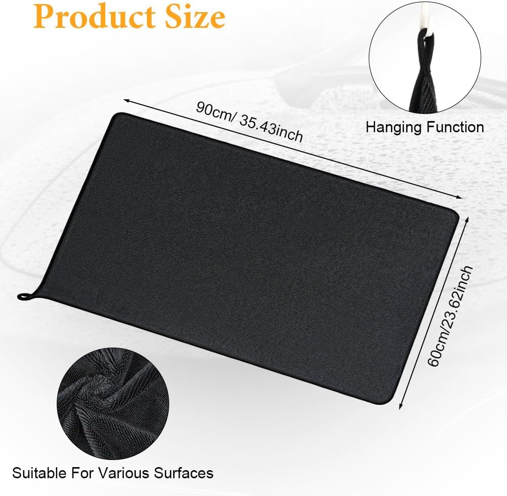 Thumbnail 1 de URAQT Microfibre Cloth: Large 90x60cm Car Drying Towel (600GSM) for Fast, Lint-Free Drying