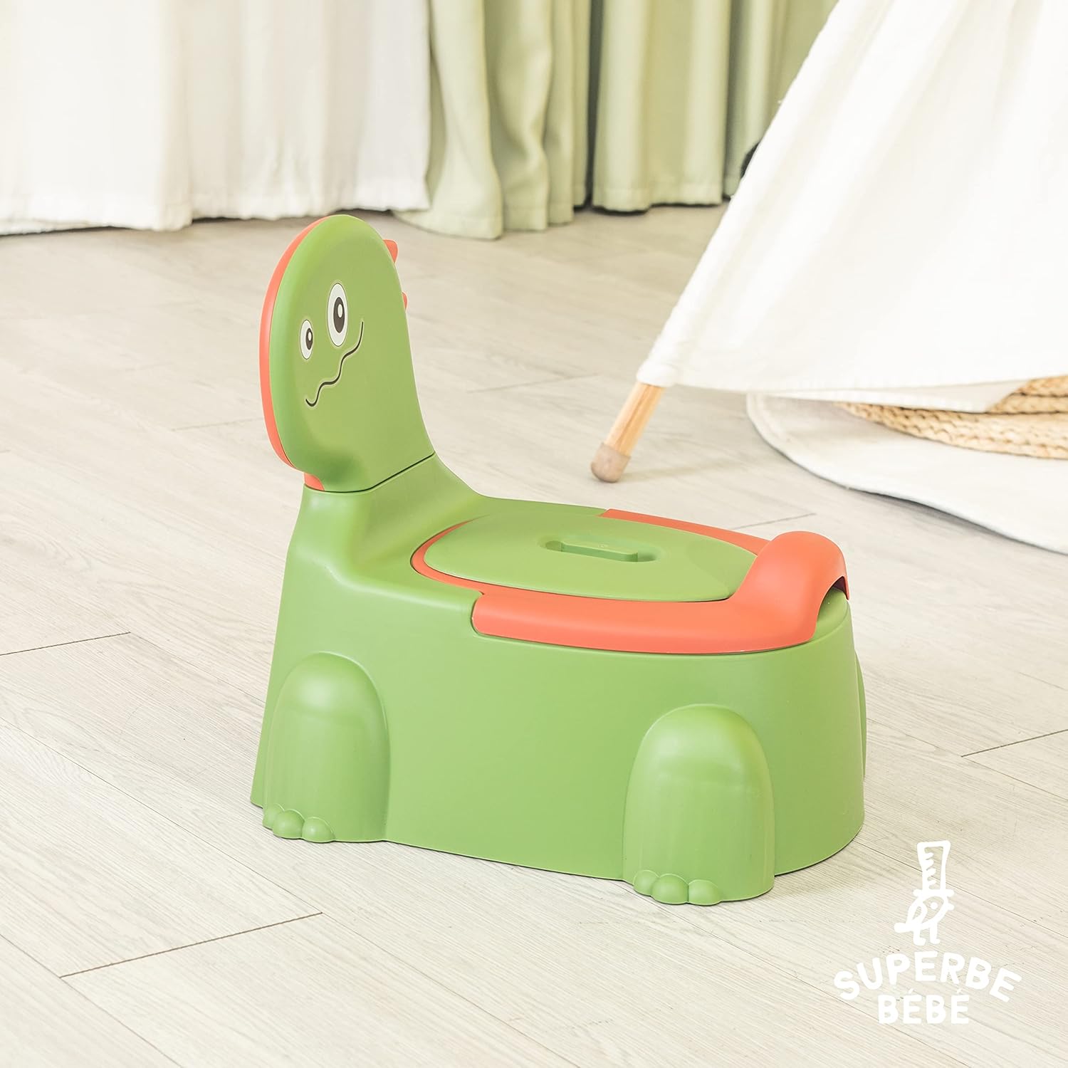 Detalle de Pot Bébé Toilette d’apprentissage Dino — portable, anti-éclaboussures et anti-odeur