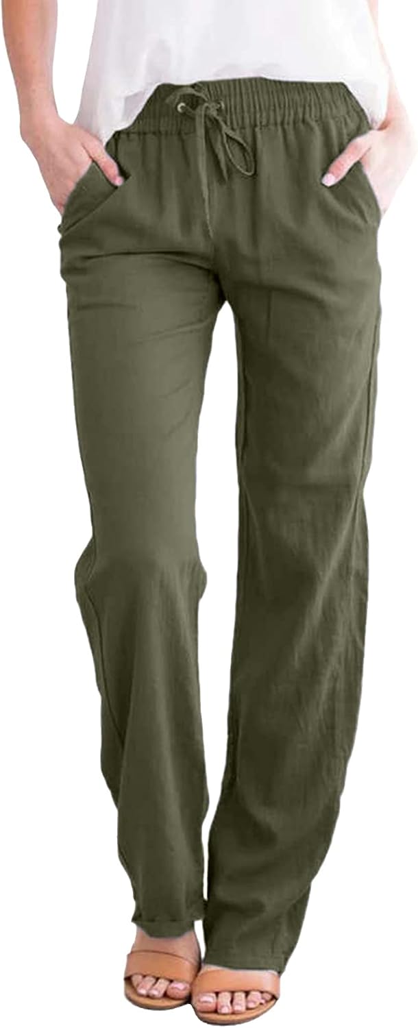 Detalle de Pantaloni Donna Yuson Donna – Cotone e Lino, coupoule con Coulisse, Tasche