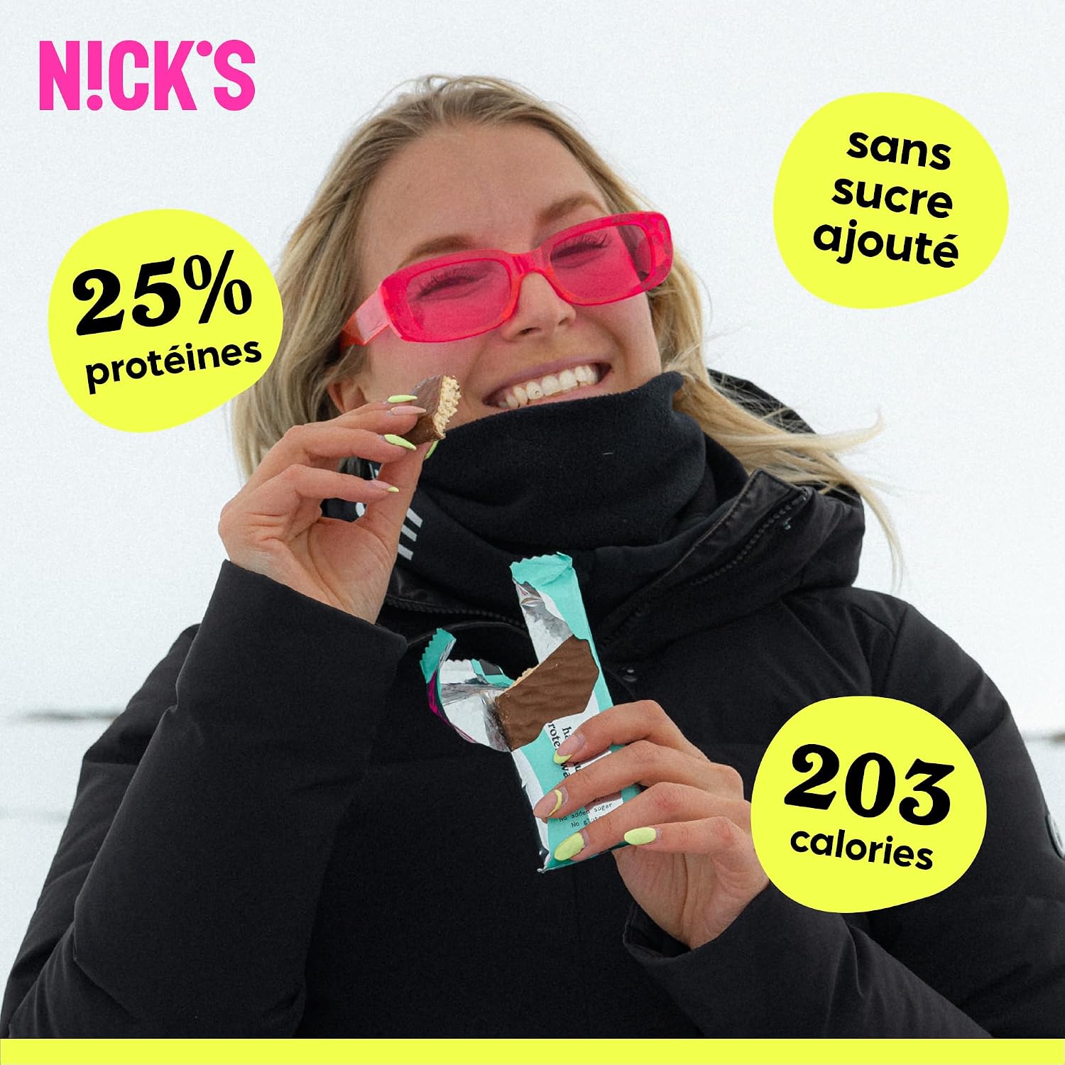 Thumbnail 3 de NICKS Barres Keto Protéinées Gaufrettes chocolat 40 g