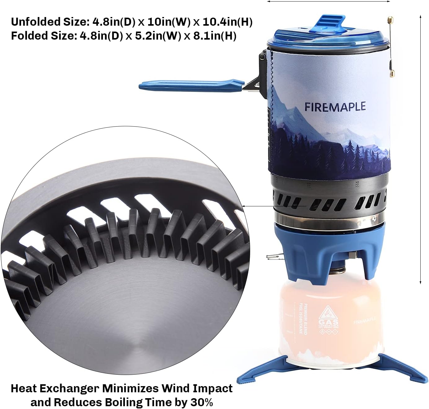 Detalle de Fire-Maple Polaris : Régulateur de Pression et Système de Cuisine de Randonnée Compact pour Réchaud à Gaz