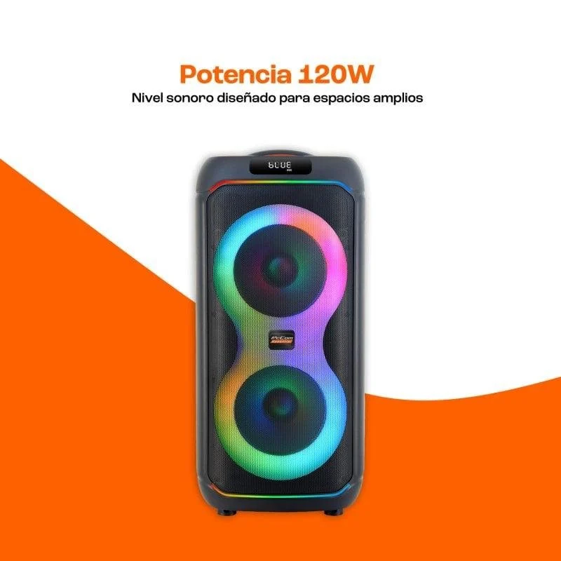 Thumbnail 1 de PcCom Essential TrueVibe 8: Altavoz Bluetooth 120 W con woofer de 8" y iluminación RGB