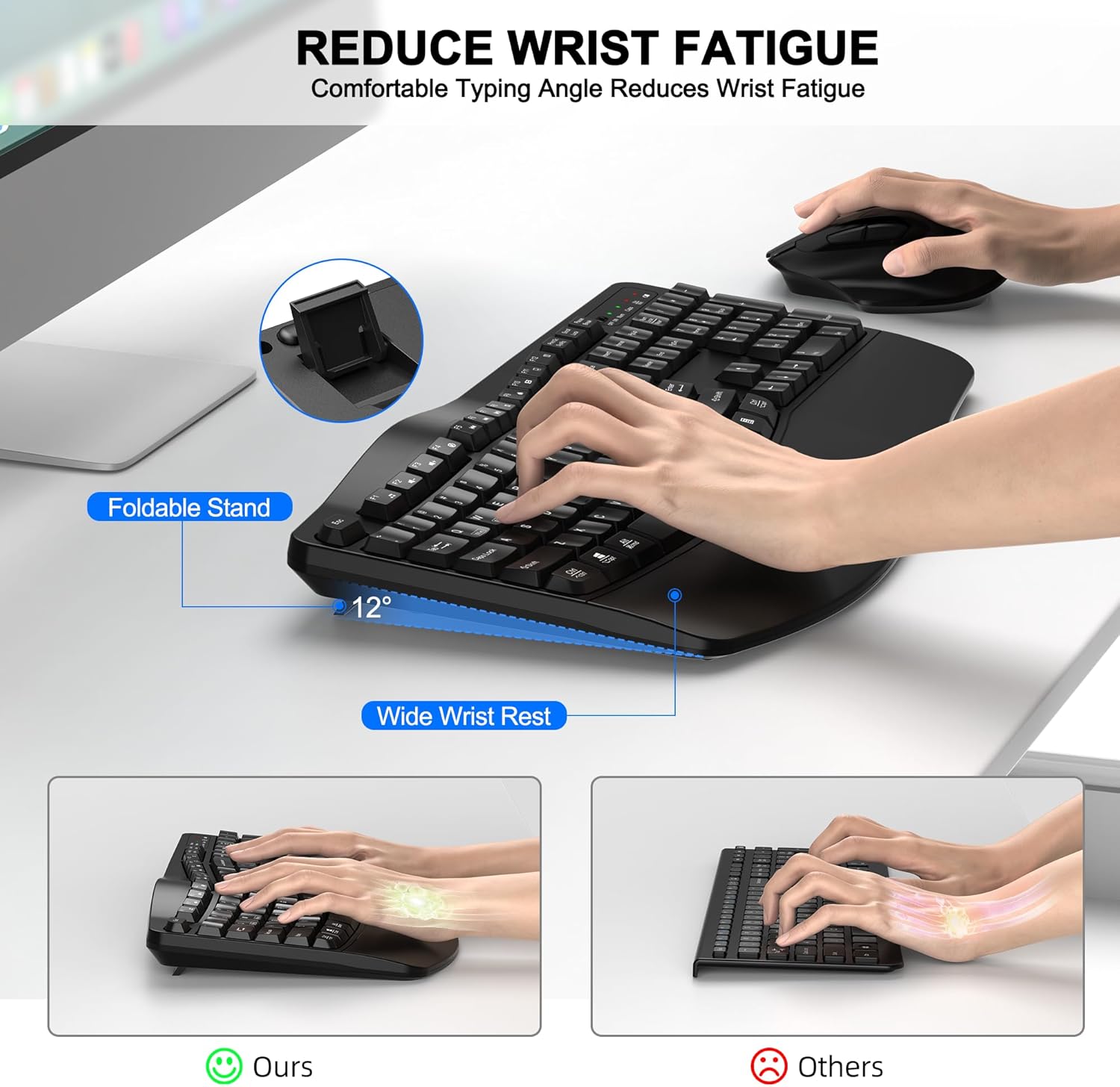 Detalle 1 de Wireless Keyboard and Mouse Combo 2.4G Ergonomic